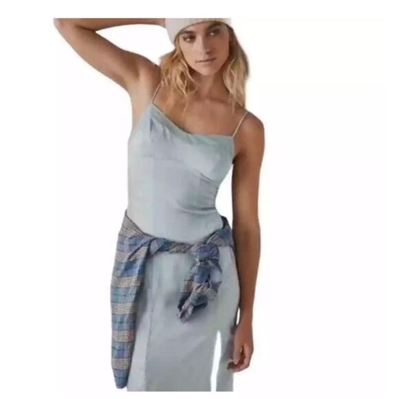 Intimately Free People City Cool Midi Slip Dress Size XS Ice Blue - Picture 14 of 14